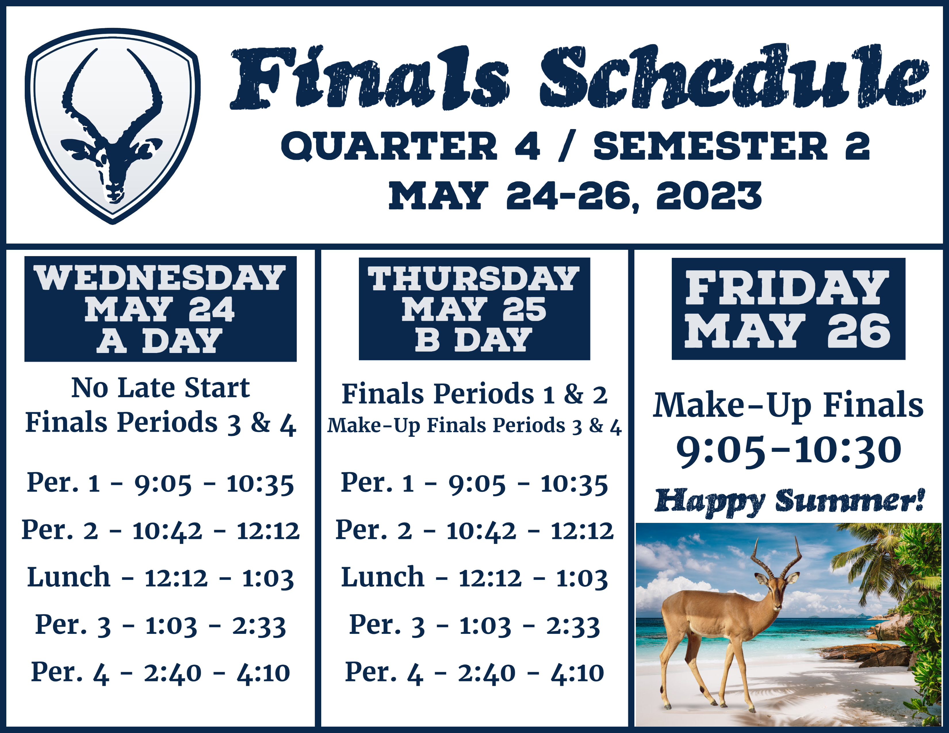 Finbals Schedule