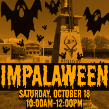 A graphic of a spooky looking Poudre High School for our annual Halloween celebration