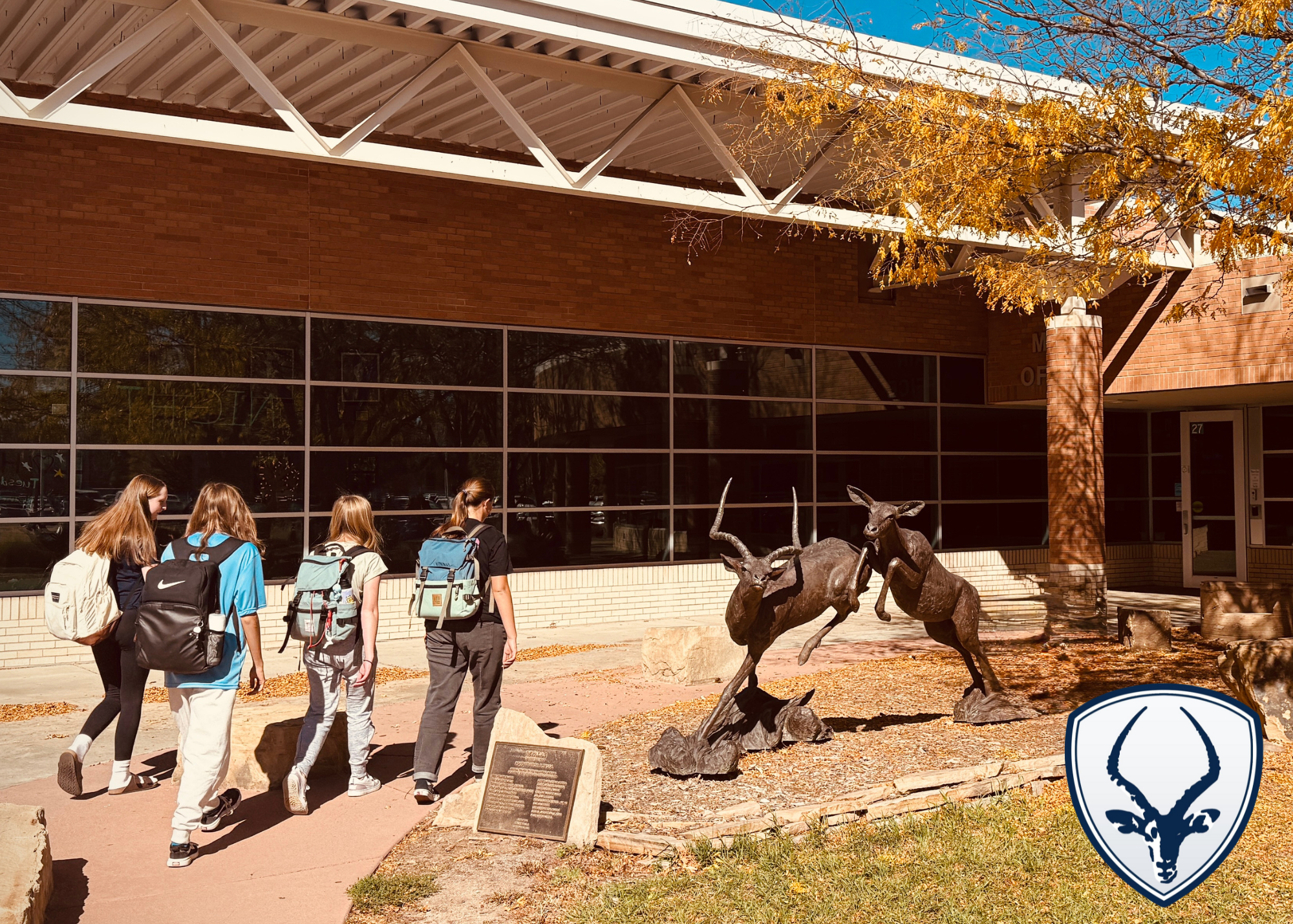 Students "Following their path" to the front doors of Poudre high school