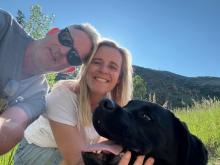 On the trail with our dog, Buck!