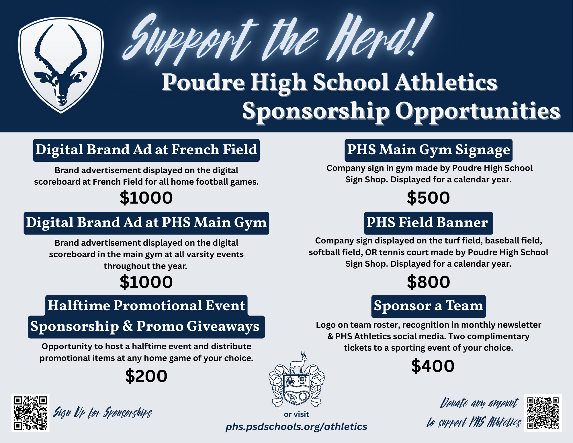 PHS Athletics Sponsorship Opportunities | Poudre High School